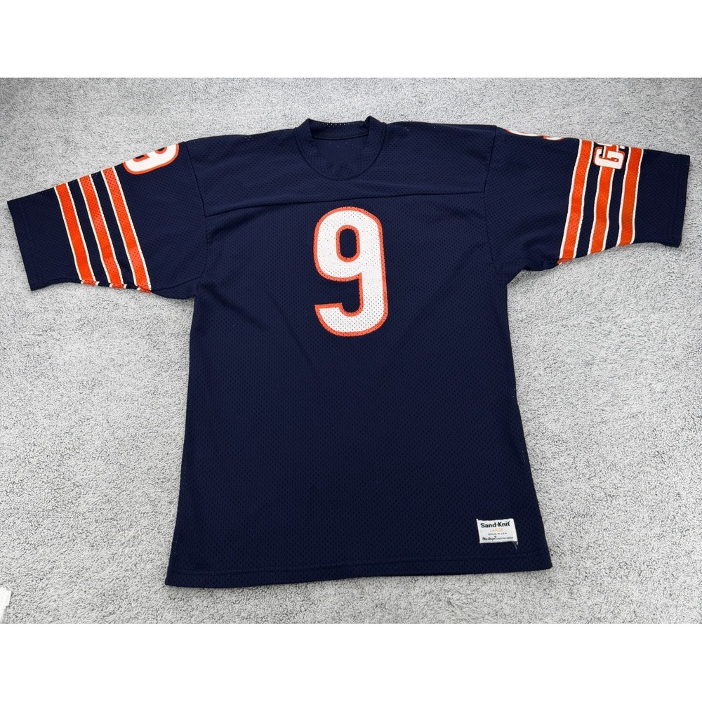 Chicago Bears Jersey Mens Large Blue Jim Mcmahon #9 MacGregor Sand Knit USA Made